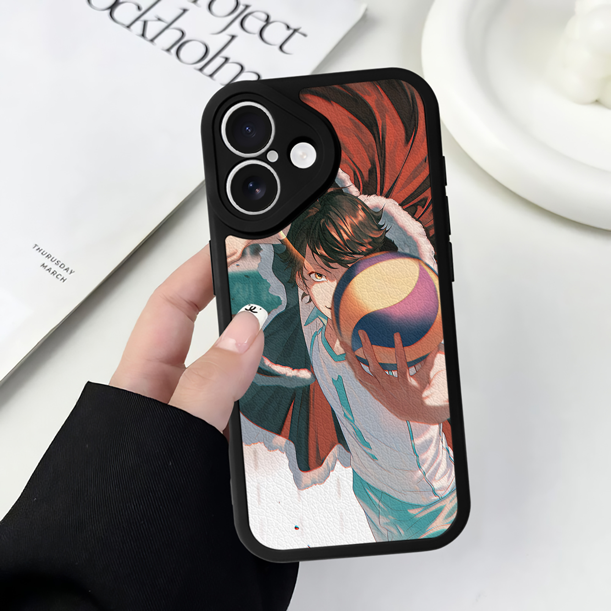 （画像用） ハイキュー!! Haikyu!! 【iPhone 16シリーズ対応】シリコンスマホケース（レザー調） 材質：シリコン